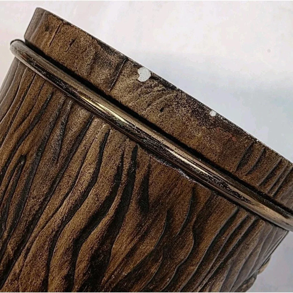 Vintage Treasure Craft‎ Cream And Sugar Set Barrel 1957 MCM Rustic Ceramic